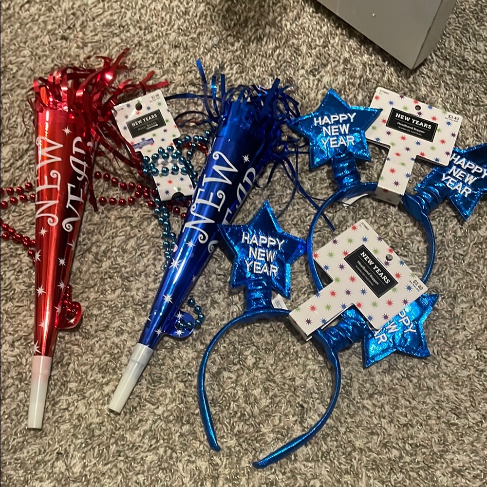 FREE with purchase New Year Party Supplies Set - Red and Blue NWT
